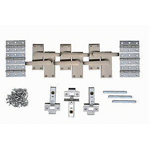Wickes Toronto Victorian Straight Latch Door Handle Set Satin Nickel 3 Pairs Wickes Co Uk