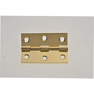 Wickes Butt Hinge - Brass 63mm Pack of 2