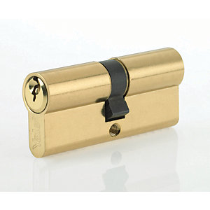 Yale P-ED3030-PB Euro Profile Cylinder Lock - Brass 30 x 10 x 30mm