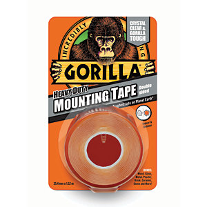 Gorilla Heavy Duty Mounting Tape Clear 25mm x 1.5m