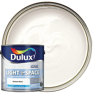 Dulux Light + Space Matt Emulsion Paint Absolute White - 2.5L