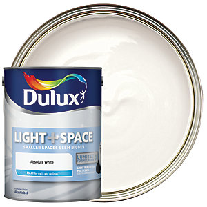 Dulux Light + Space Matt Emulsion Paint - Absolute White - 5L