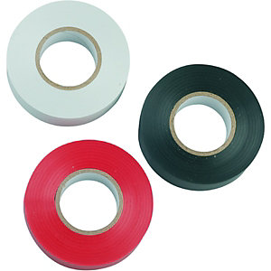 Wickes Electrical Insulation Tape - Assorted Colours 20m Pack of 3