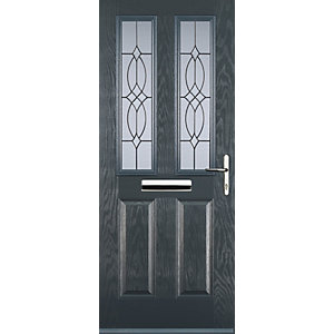 Euramax 2 Panel 2 Square Grey Left Hand Composite Door