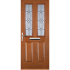 Euramax 2 Panel 2 Square Oak Right Hand Composite Door