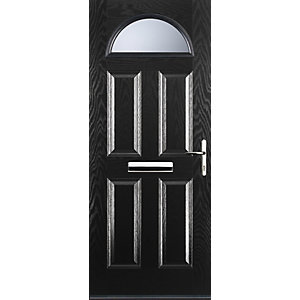 Euramax 4 Panel 1 Arch Black Left Hand Composite Door