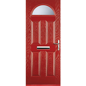 Euramax 4 Panel 1 Arch Red Left Hand Composite Door