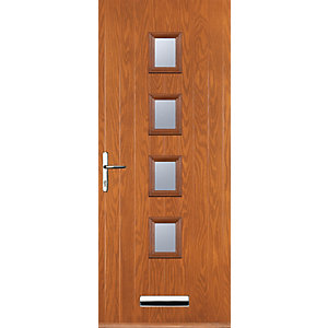 Euramax 4 Square Oak Right Hand Composite Door
