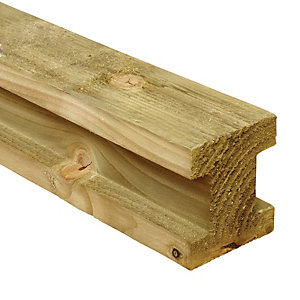 Wickes H Shaped Slotted Timber Fence Post - 90 x 90mm x 2.4m