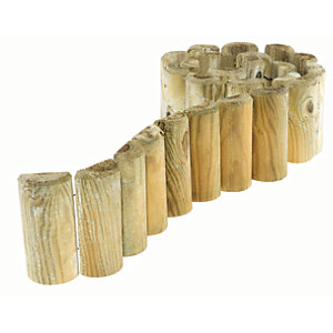 Rowlinson Half Log Timber Border Fence Pack of 4 - 1800 x 150 mm