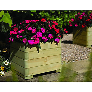 Wickes Marberry Square Timber Planter - 390 x 500 x 500mm