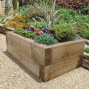 Forest Garden Sleepers Raised Bed - 400mm x 1.3m