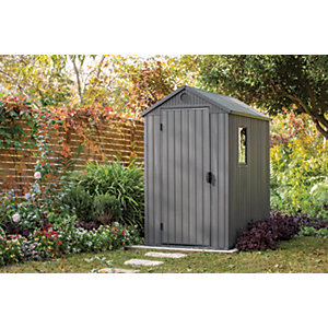 Keter 6 X 4ft Darwin Shed Grey, Keter Fusion Shed Shelves