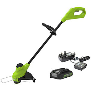 Greenworks 24V Line Trimmer with 24A 2Ah Lithium-Ion Battery & Charger - 25cm / 10inch
