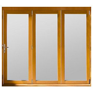 Jeld-Wen Kinsley Finished Solid Hardwood Patio Bifold Door Set Golden Oak