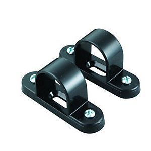 Wickes Conduit Spacer Bar Saddle - Black 25mm Pack of 2