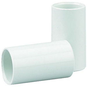 Wickes Straight Conduit Coupling - White 20mm Pack of 4