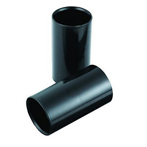 Wickes Straight Coupling - Black 25mm Pack of 2