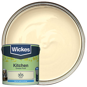 Wickes Cream - No. 305 Kitchen Matt Emulsion Paint - 2.5L