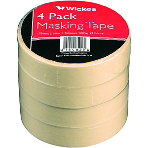 Multi-Surface Cream Masking Tape - 24mm x 50m - Pack of 4