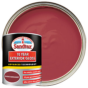 Sandtex 10 Year Exterior Gloss Paint - Classic Burgundy 750ml