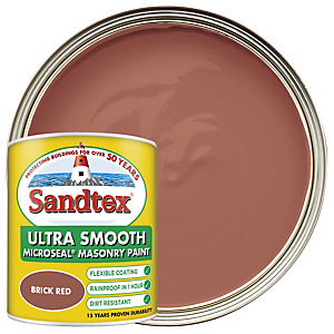 Sandtex Ultra Smooth Masonry Paint - Brick Red 1L