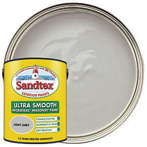 Sandtex Ultra Smooth Masonry Paint Light Grey 5l Wickes Co Uk