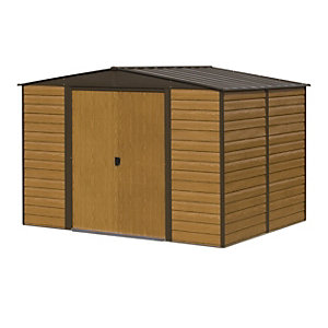 Rowlinson Woodvale  10 x 12ft Large Double Door Metal Apex Shed without Floor