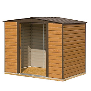 Rowlinson Woodvale 8 x 6ft Double Door Metal Apex Shed including Floor