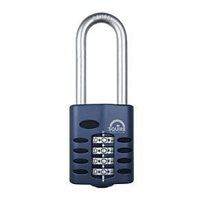 Squire Combination Padlock with Extra Long Hardened Steel Shackle - 50mm