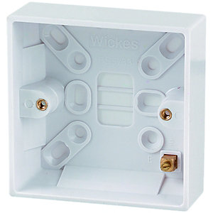 Wickes 1 Gang Pattress Box - White 25mm