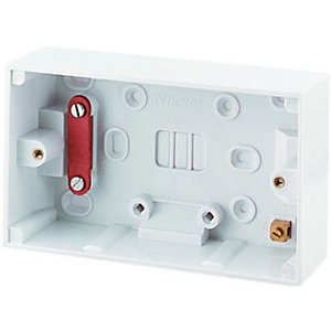 Wickes 2 Gang Pattress Box for Cooker Control Units - White 47mm