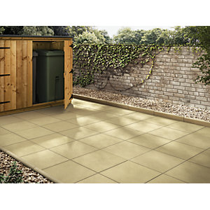 Marshalls Richmond Smooth Buff Paving Slab 600 X 600 X 38 Mm Wickes Co Uk