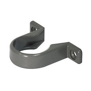 FloPlast WS34G Solvent Weld Waste Pipe Clips - Grey 32mm Pack of 3