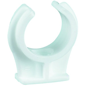 Primaflow White Plastic Pipe Clips - 15mm Pack Of 20