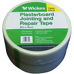 Wickes Fibreglass Plasterboard Repair & Jointing Tape - 90m Pack of 2