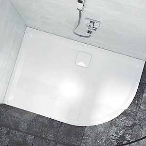 Nexa By Merlyn 25mm Offset Quadrant Low Level Right Hand White Shower Tray - 1200 x 900mm