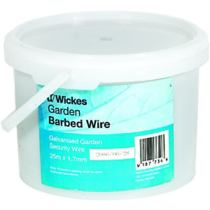 Wickes Galvanised Garden Barbed Wire - 1.7mm x 25m