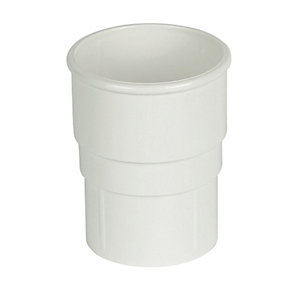 White FLOPLAST 65mm Square to 68mm Round Downpipe Adapters Pack of 2