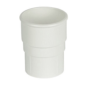 White FLOPLAST 65mm Square to 68mm Round Downpipe Adapters Pack of 2