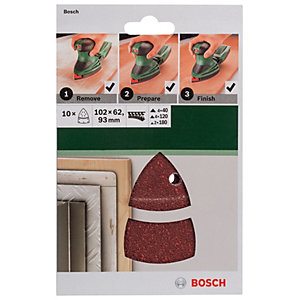 Bosch Multi-Sander Sanding Sheets - Mixed Grit Pack of 10