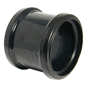 FloPlast 110mm Double Socket Coupling - Black