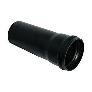 FloPlast 110mm Soil Pipe Single Socket 3m - Black