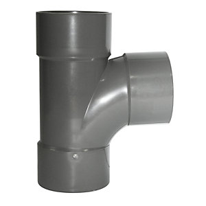 FloPlast WS23G Solvent Weld Waste 92.5 Deg Tee - Grey 40mm