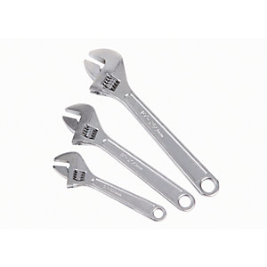 Wickes Assorted 3 Piece Adjustable Wrench Set