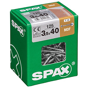 Spax TX 40mm Countersunk Zinc Plated MDF Screws - Pack of 125