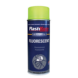 Plastikote Industrial Fluorescent Spray Paint - High Visibility Yellow 400ml