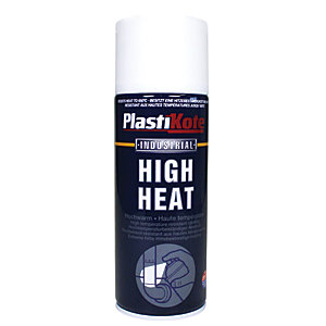 Plastikote Industrial High Heat Aerosol Spray - White 400ml