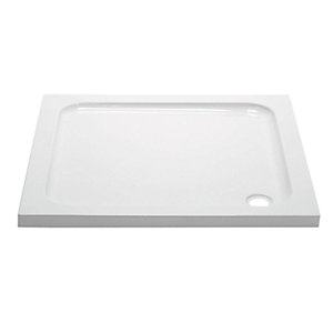Wickes 45mm Cast Stone Square Shower Tray - 900 x 900mm