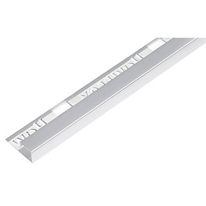 Homelux 9mm Metal Square Silver Tile Trim 2.44m